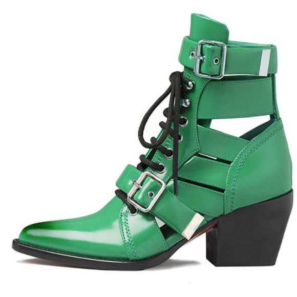FOWT Shoes - FOWT Western Cutout Ankle Boot Buckle Strap Lace
